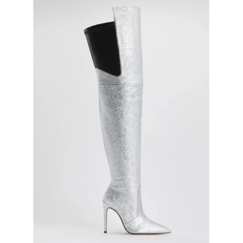 NEW Good American Shimmery Emma Boots Rare